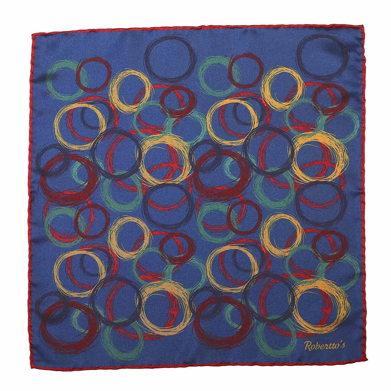 Running Rings Petroleum Blue Pocket Square