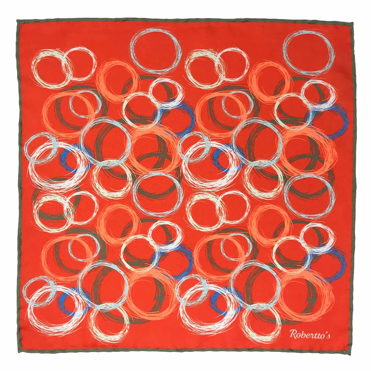 Running Rings Red Pocket Square
