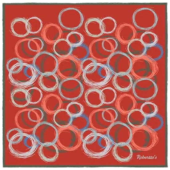 Running Rings Red Pocket Square