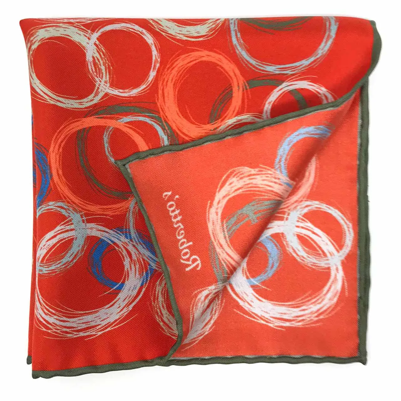 Running Rings Red Pocket Square