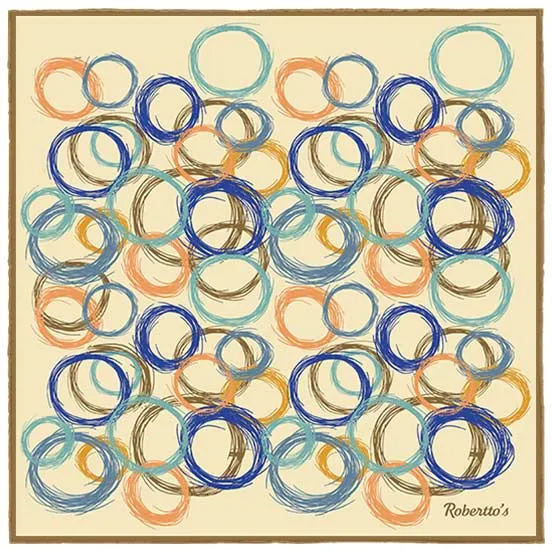 Running Rings Sepia Pocket Square