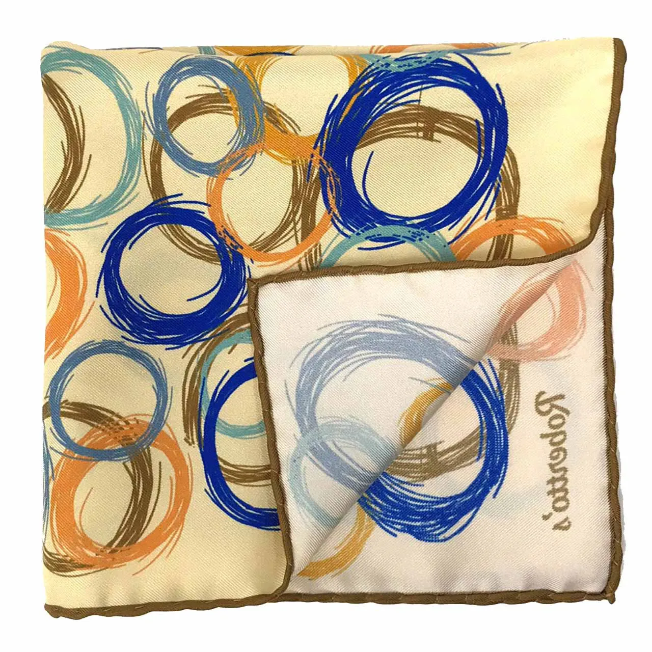 Running Rings Sepia Pocket Square