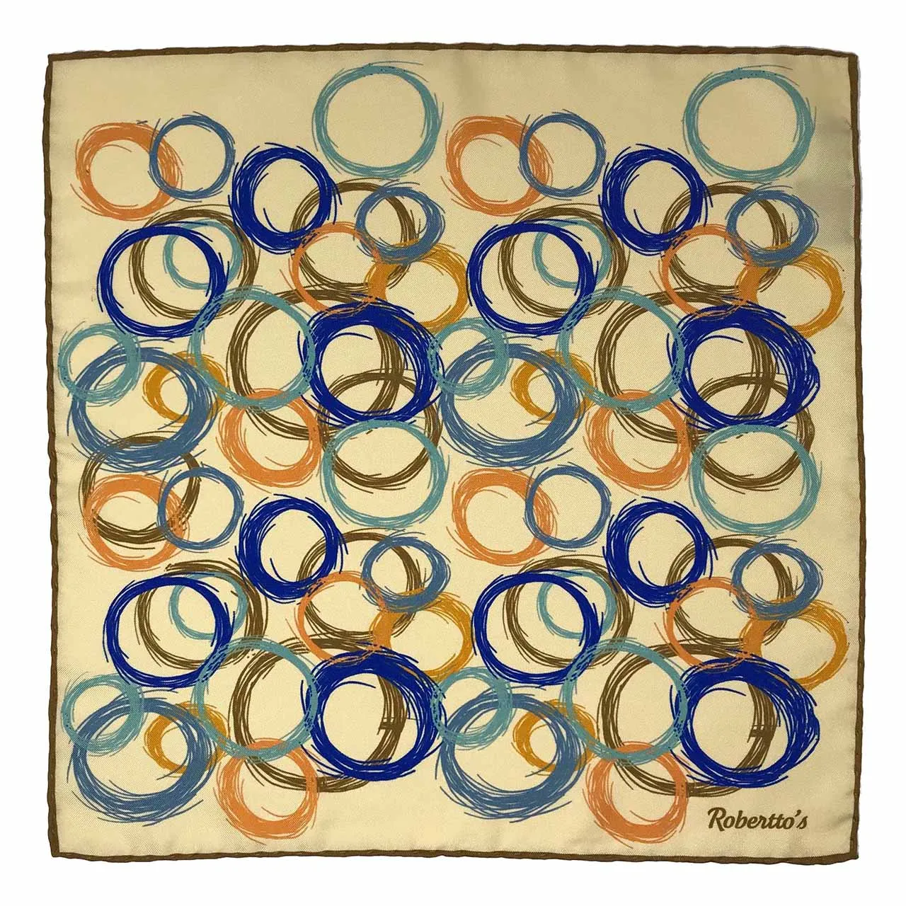 Running Rings Sepia Pocket Square