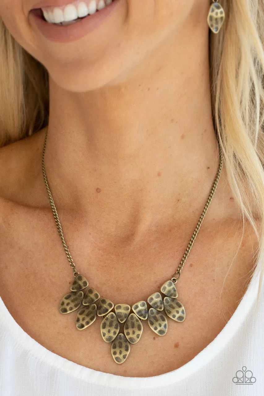 Rustic Smolder Brass Paparazzi Necklace