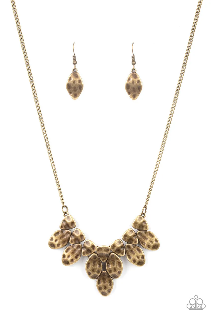 Rustic Smolder Brass Paparazzi Necklace