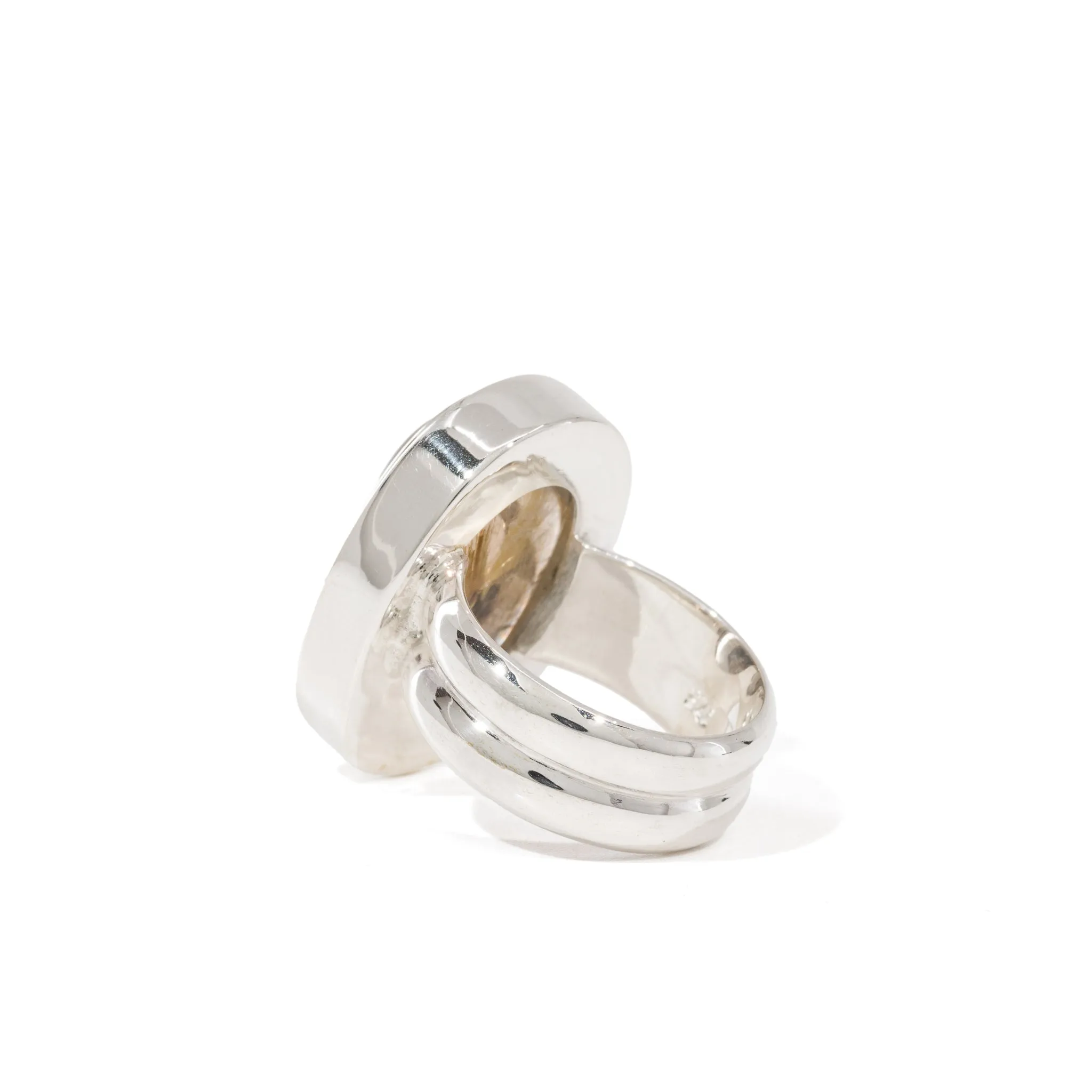 Rutile & Manifestation Quartz 19.04 Carat Handcrafted Sterling Silver Ring