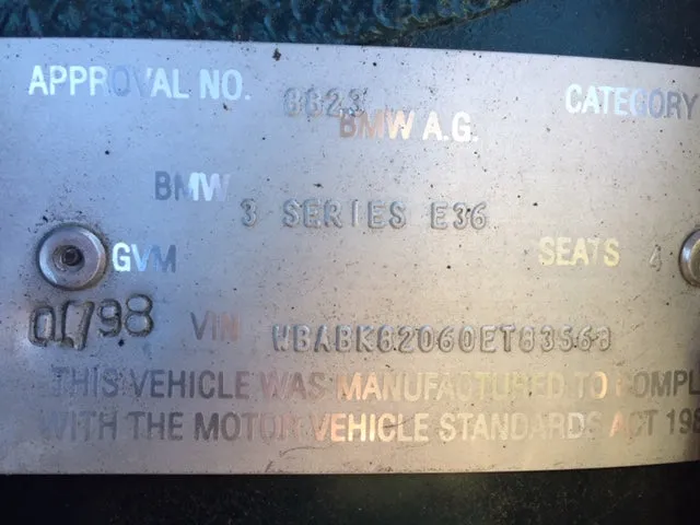 S2792 3' E36 Convertible 328i M52 AUTO 1997/11