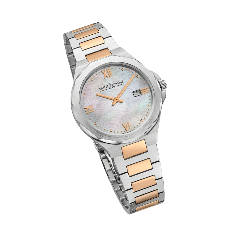 Saint Honore Matignon Women's White MOP Dial Silver Rose Gold Watch