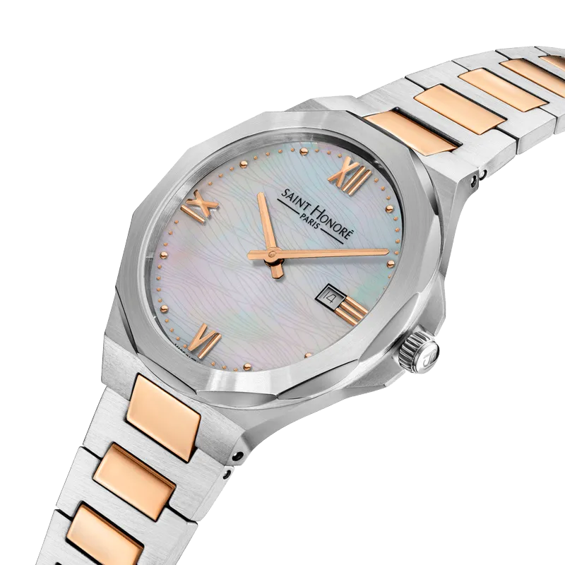 Saint Honore Matignon Women's White MOP Dial Silver Rose Gold Watch