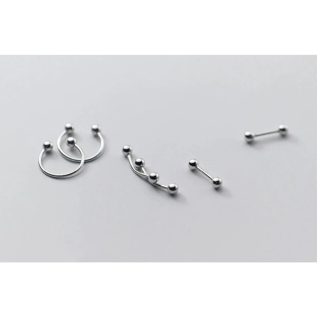 Screw back Solid Silver Balls Studs Earrings-ESB001