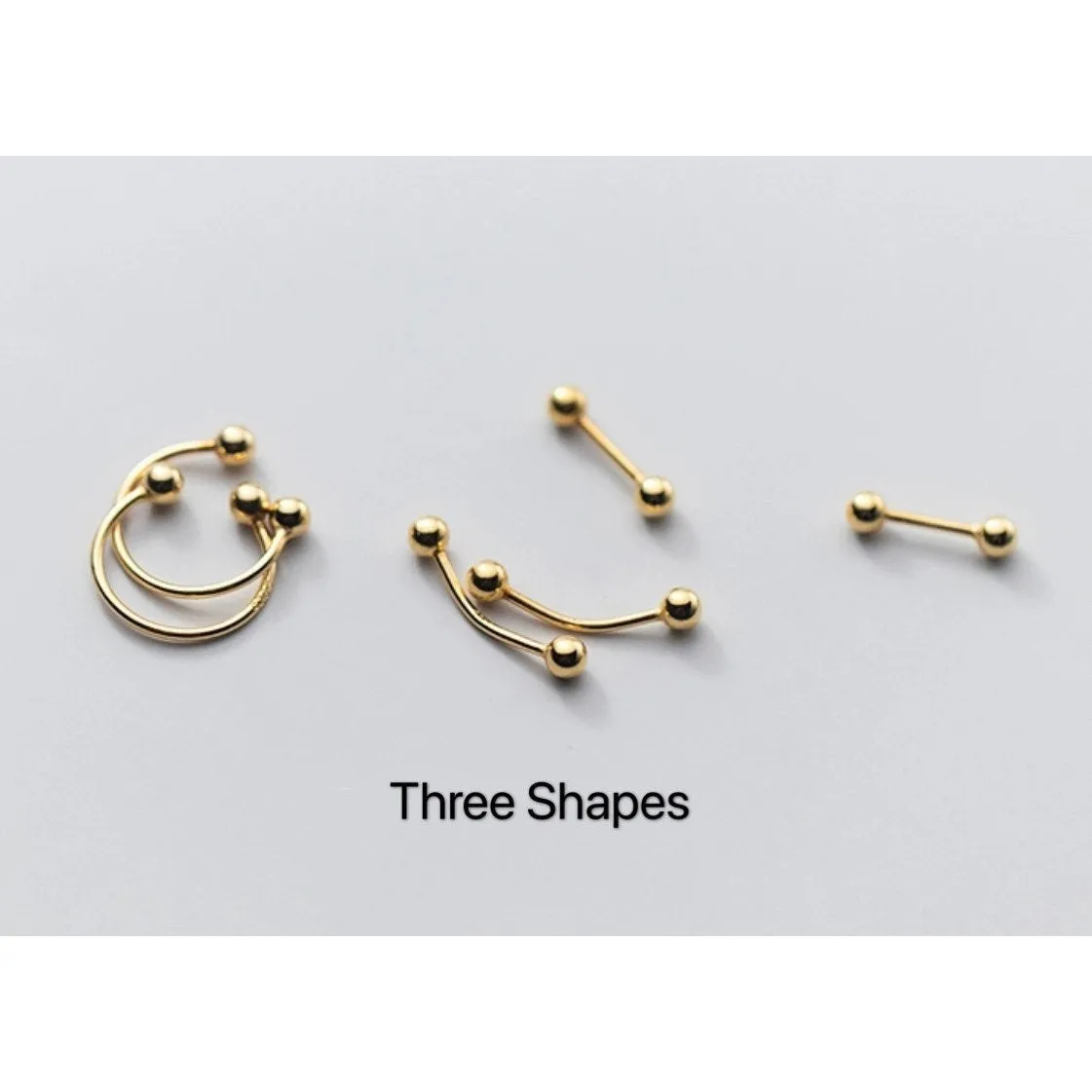 Screw back Solid Silver Balls Studs Earrings-ESB001
