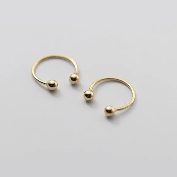Screw back Solid Silver Balls Studs Earrings-ESB001