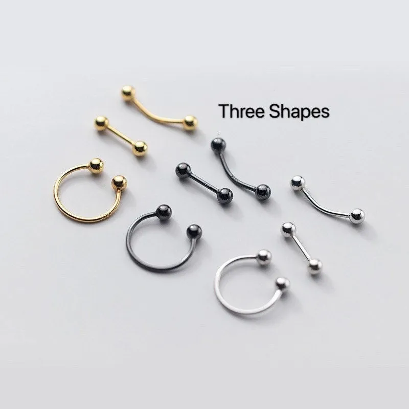 Screw back Solid Silver Balls Studs Earrings-ESB001