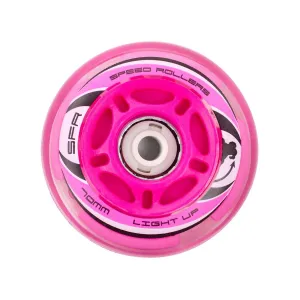 SFR Light Up Inline Skate Wheels x4 - Pink
