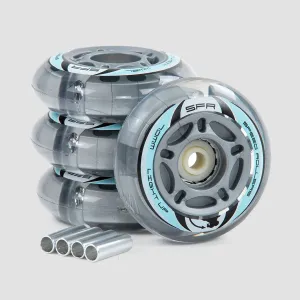 SFR Light Up Inline Wheels Silver 64mm