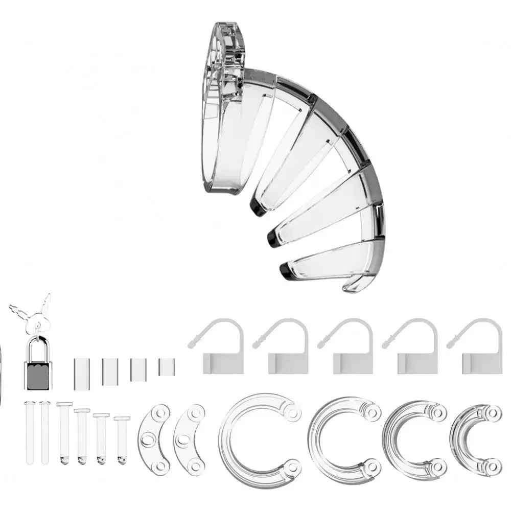 Shots 3.5 Inch Male Clear Chastity Cage for Him