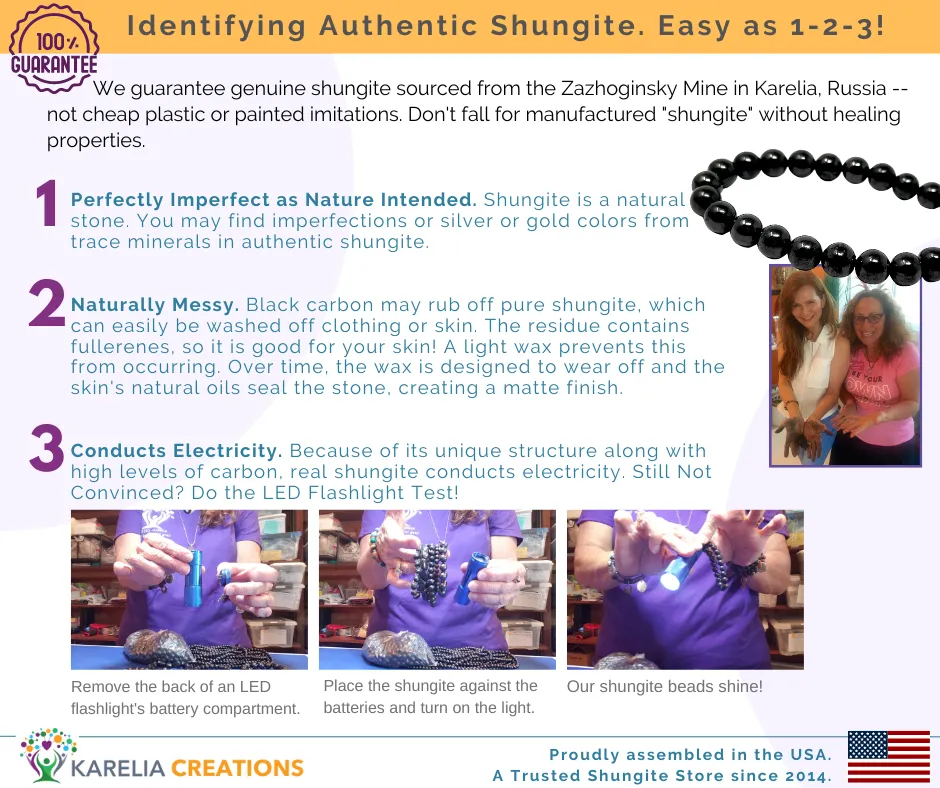 Shungite Bracelet - 6mm Beads, XS Adult, Kids