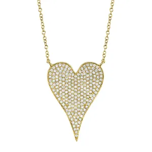 Shy Creation 'Amor' Pave Diamond Heart Necklace - Medium