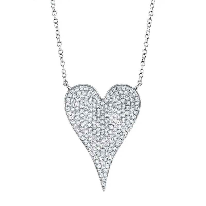Shy Creation 'Amor' Pave Diamond Heart Necklace - Medium