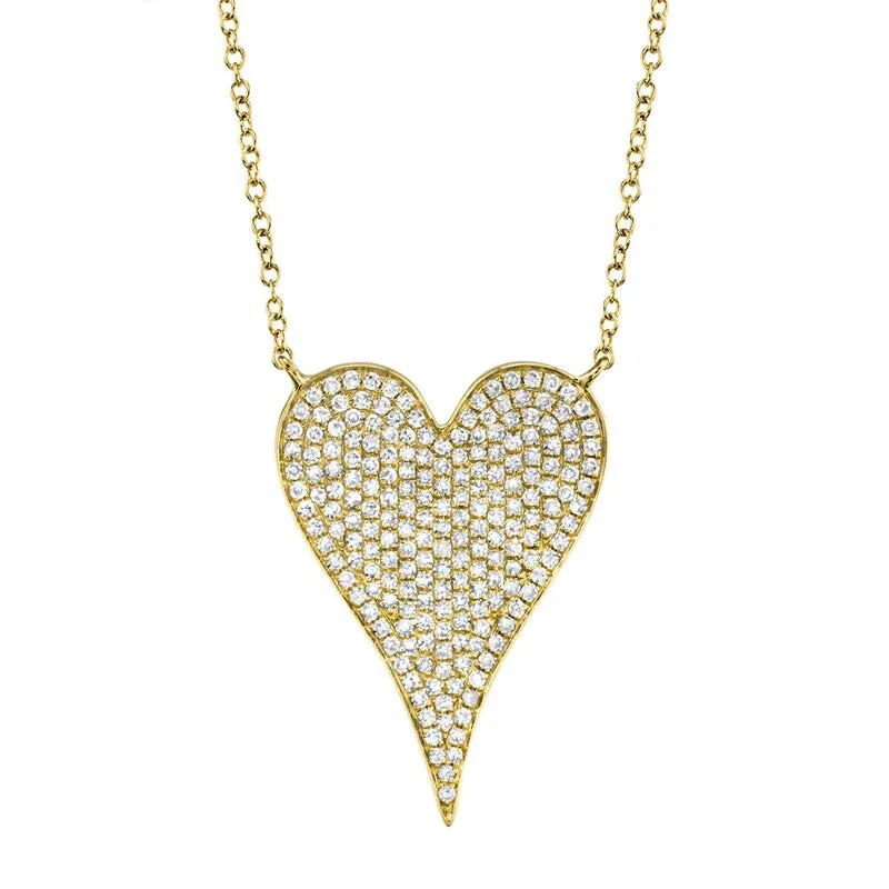 Shy Creation 'Amor' Pave Diamond Heart Necklace - Medium