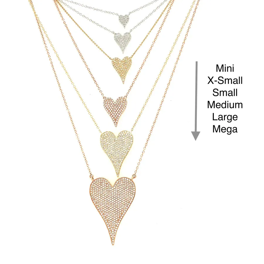 Shy Creation 'Amor' Pave Diamond Heart Necklace - Medium