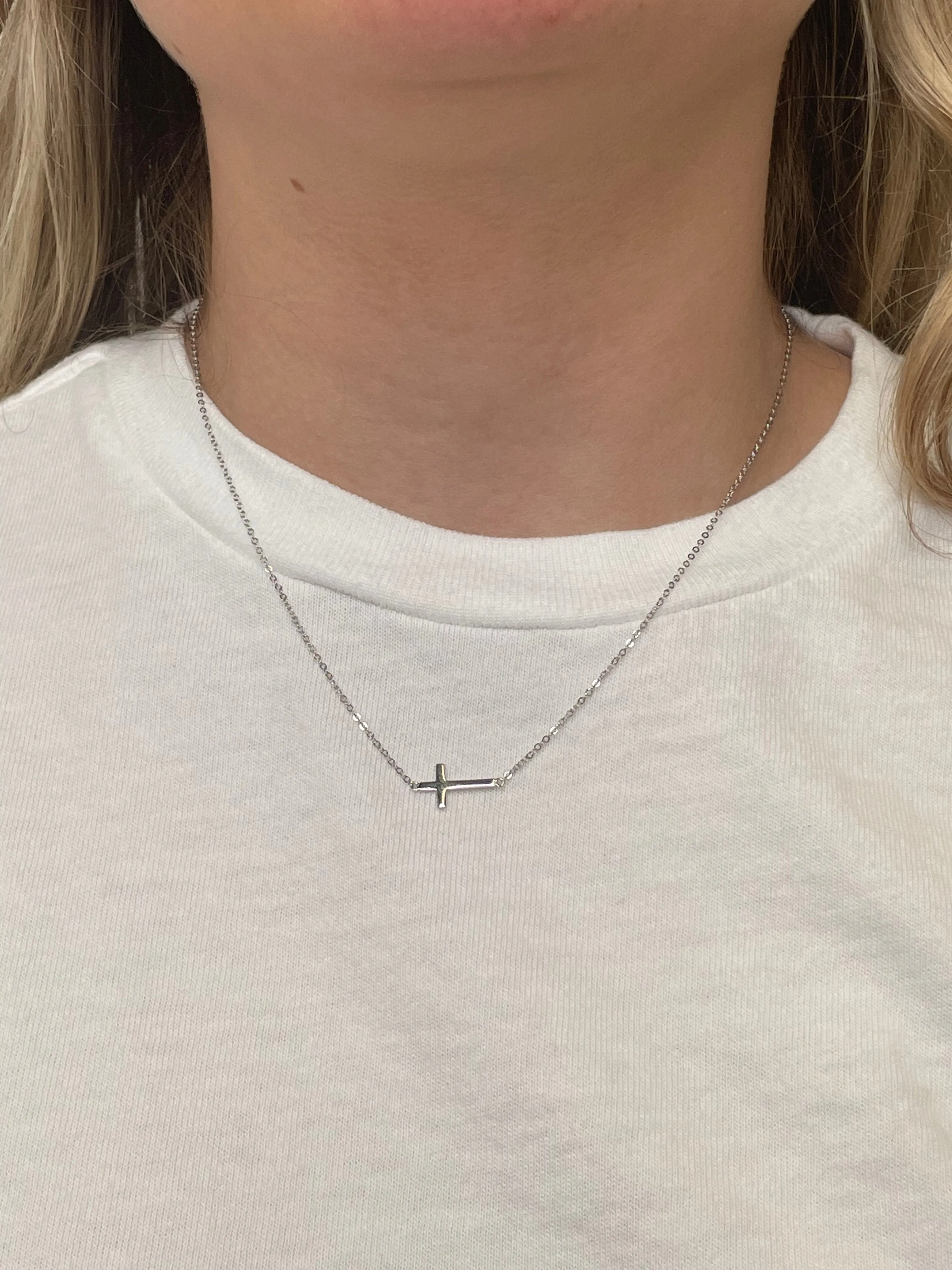 Sideways Cross Necklace