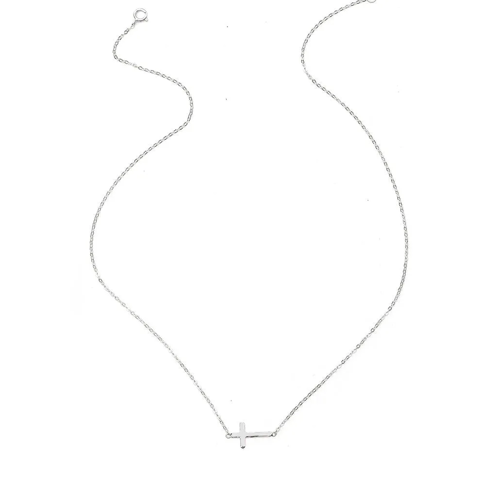 Sideways Cross Necklace