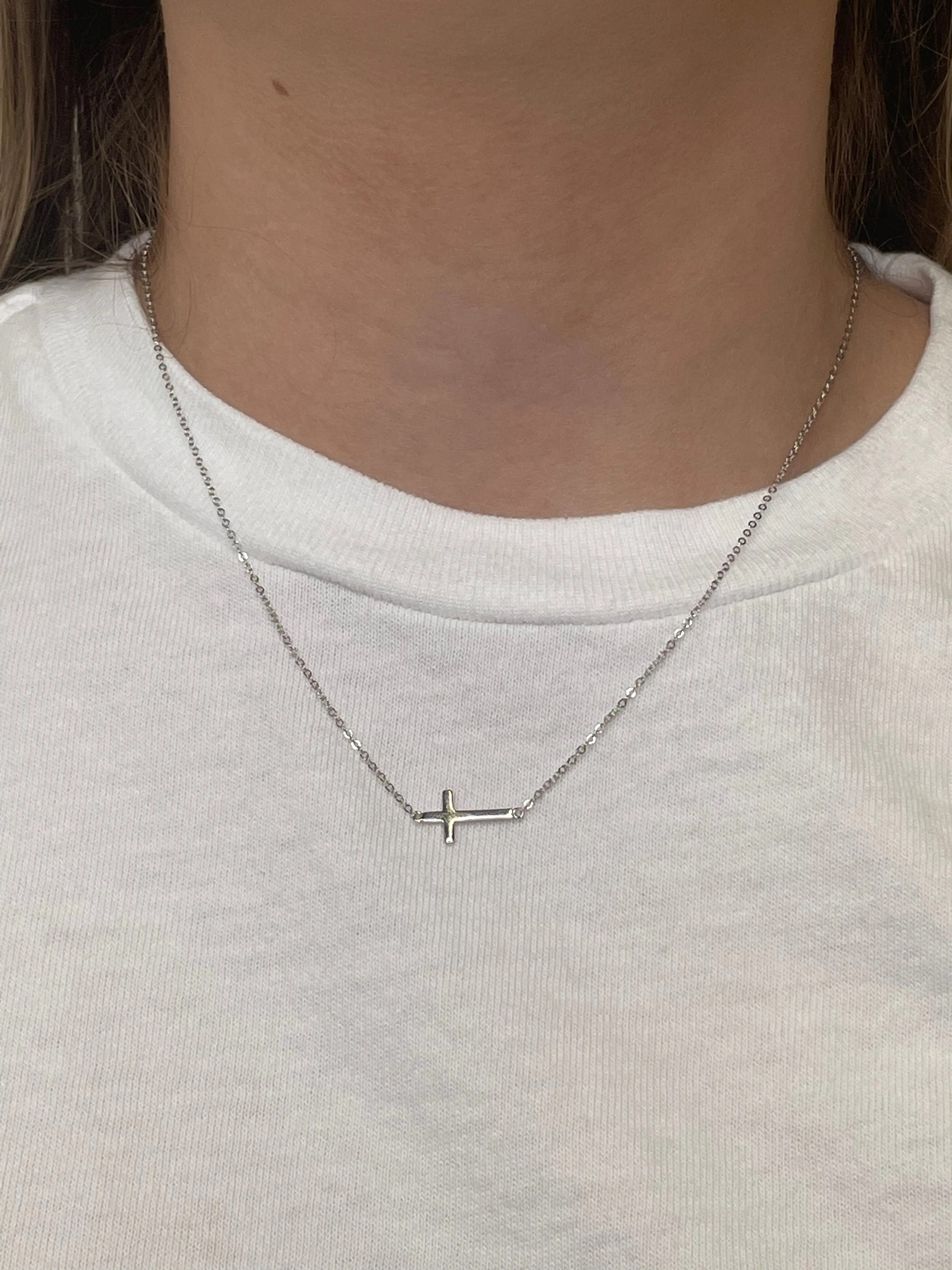 Sideways Cross Necklace