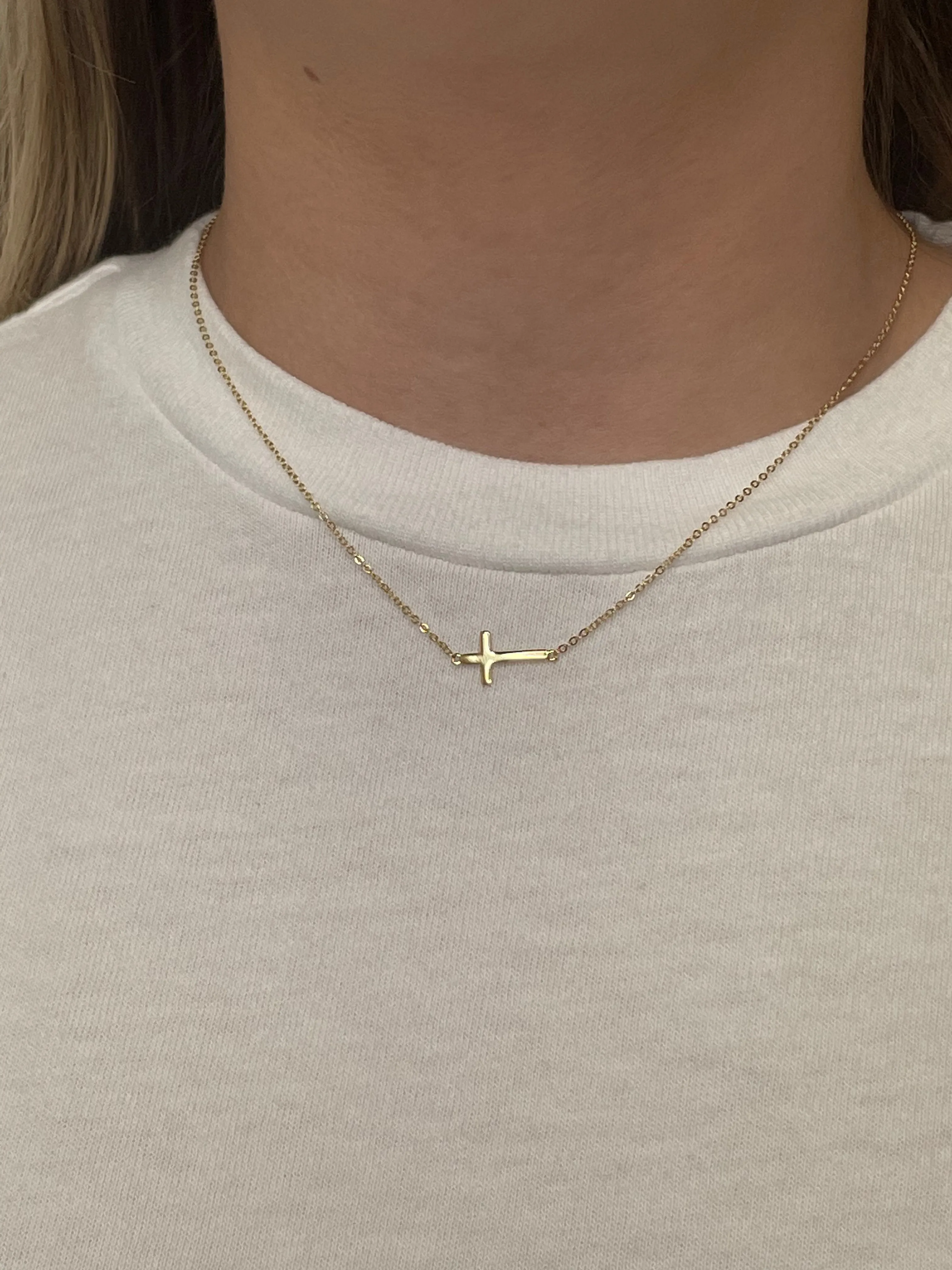 Sideways Cross Necklace