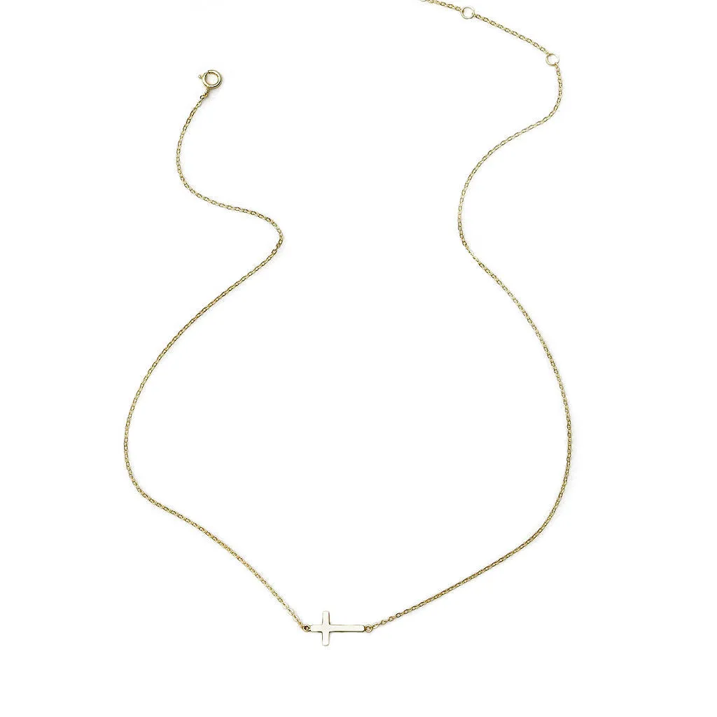 Sideways Cross Necklace