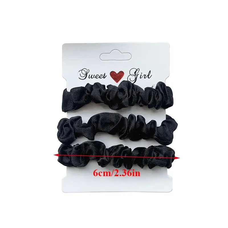 Silk Hair Scrunchies Set - Solid Color Hair Rings for Women, Elastic Hair Ties and Accessories