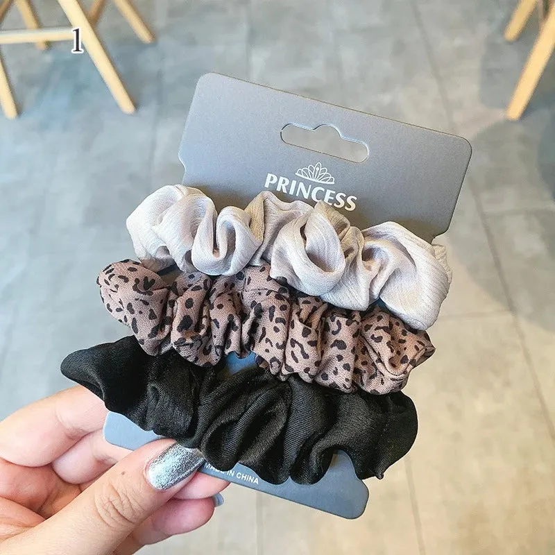 Silk Hair Scrunchies Set - Solid Color Hair Rings for Women, Elastic Hair Ties and Accessories