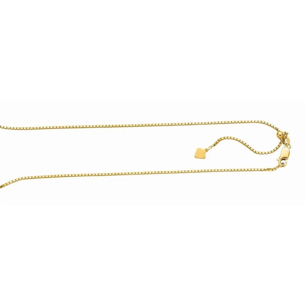 Silver 1.4mm Adjustable Yellow Box Chain