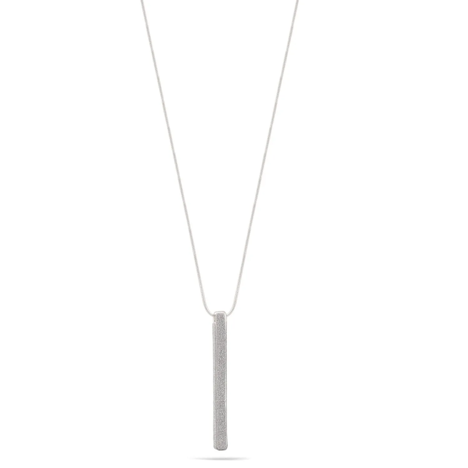 SILVER SAND GLITTER PENDANT  NECKLACE #SQ351-N17042102ASIL