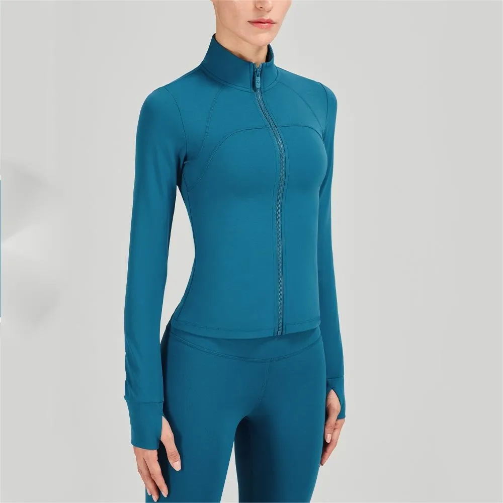 Simple sporty yoga jacket with zipper