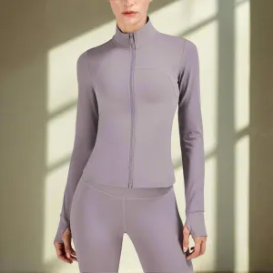Simple sporty yoga jacket with zipper
