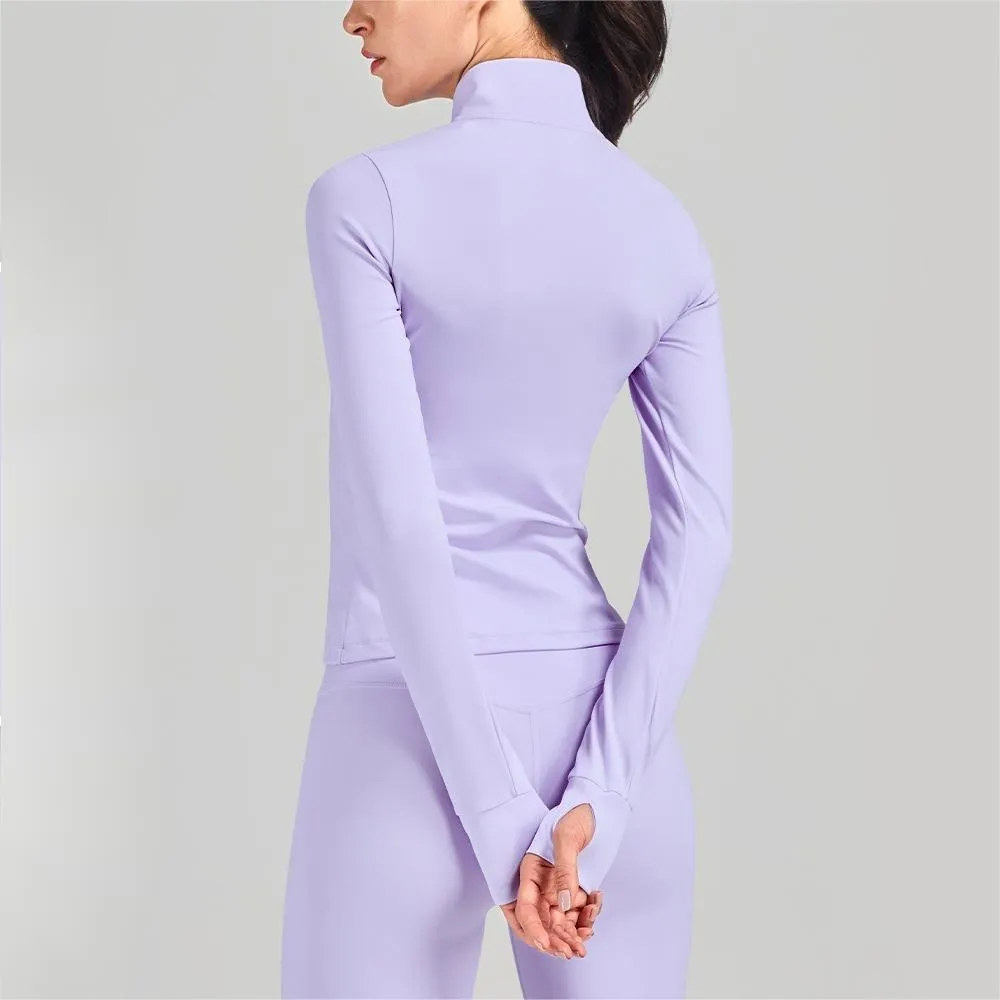 Simple sporty yoga jacket with zipper