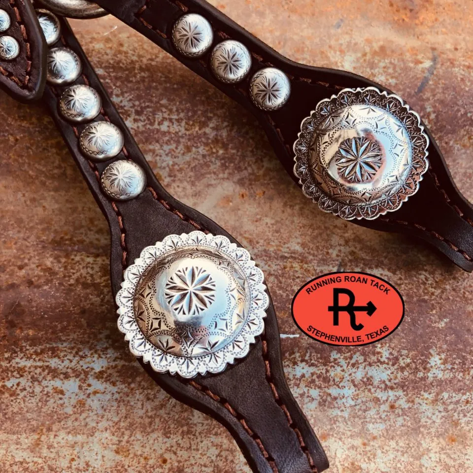 Single Ear Ring Headstall with Antique Silver Hardware 36"-40"