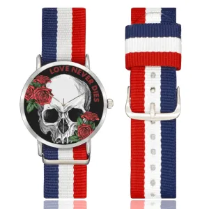 Skull Love Never Dies Nylon Strap Watch