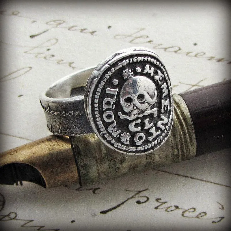 Skull Memento Mori Wax Seal Ring
