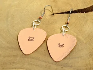 Skulls and crossbones on guitar pick earrings