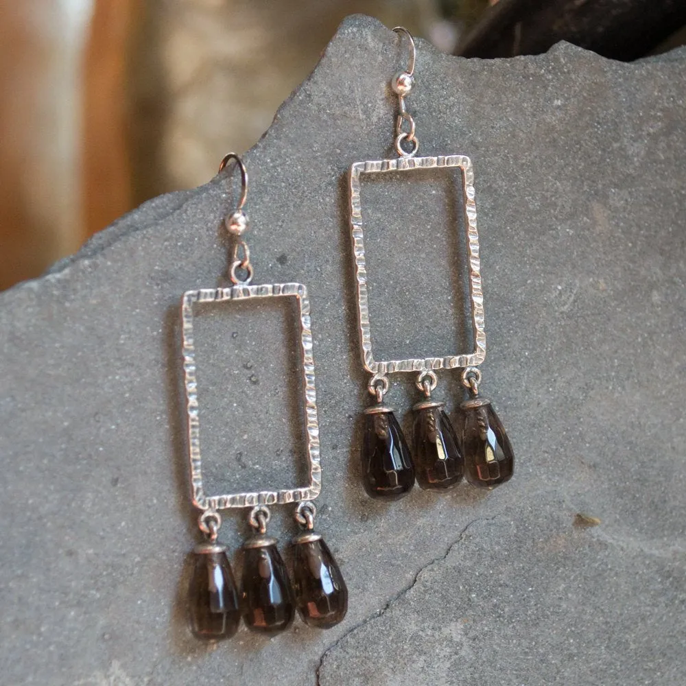 Smoky Quartz Rectangle Earrings - Make It Real.