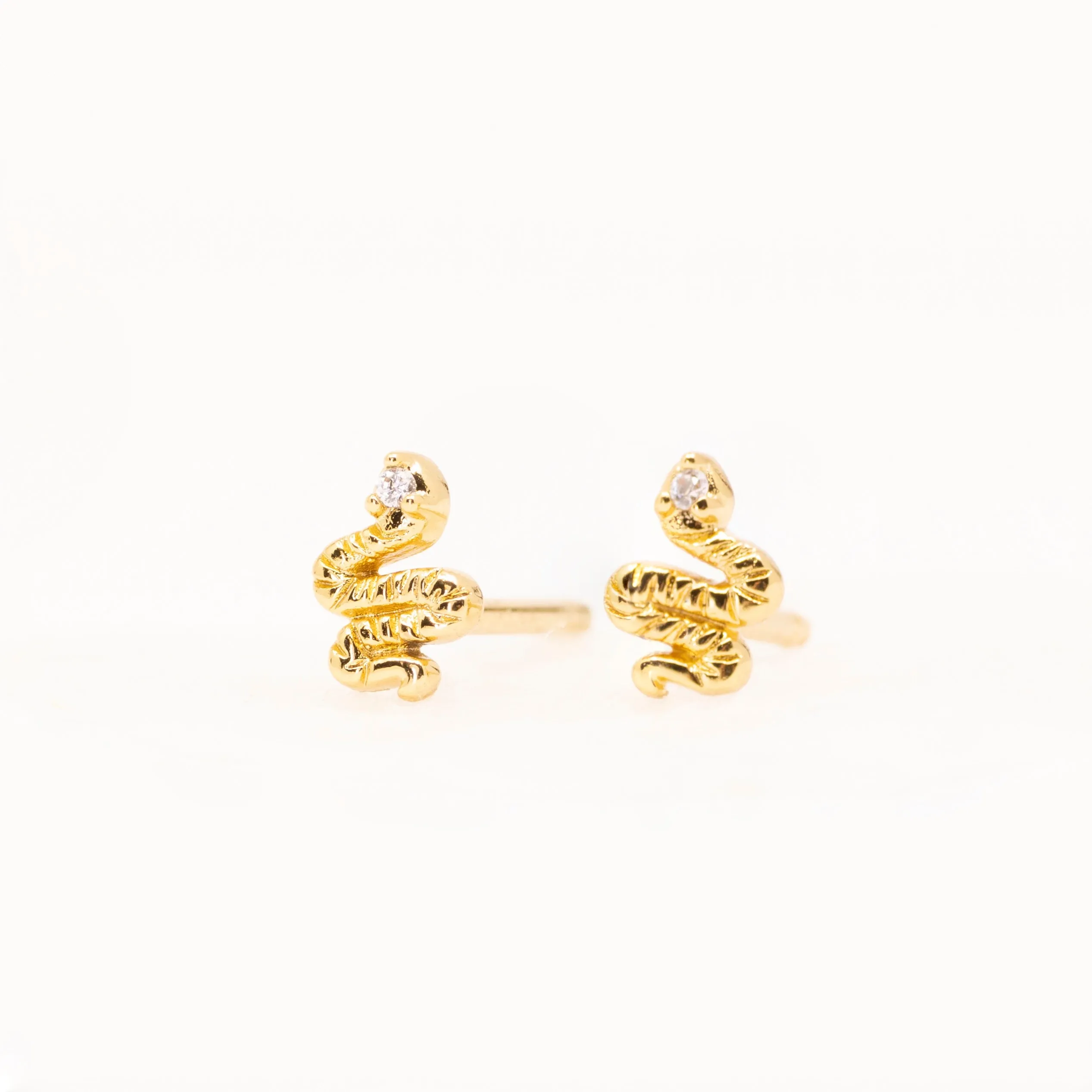 Snake Stud Earrings in Gold