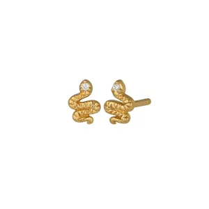 Snake Stud Earrings in Gold