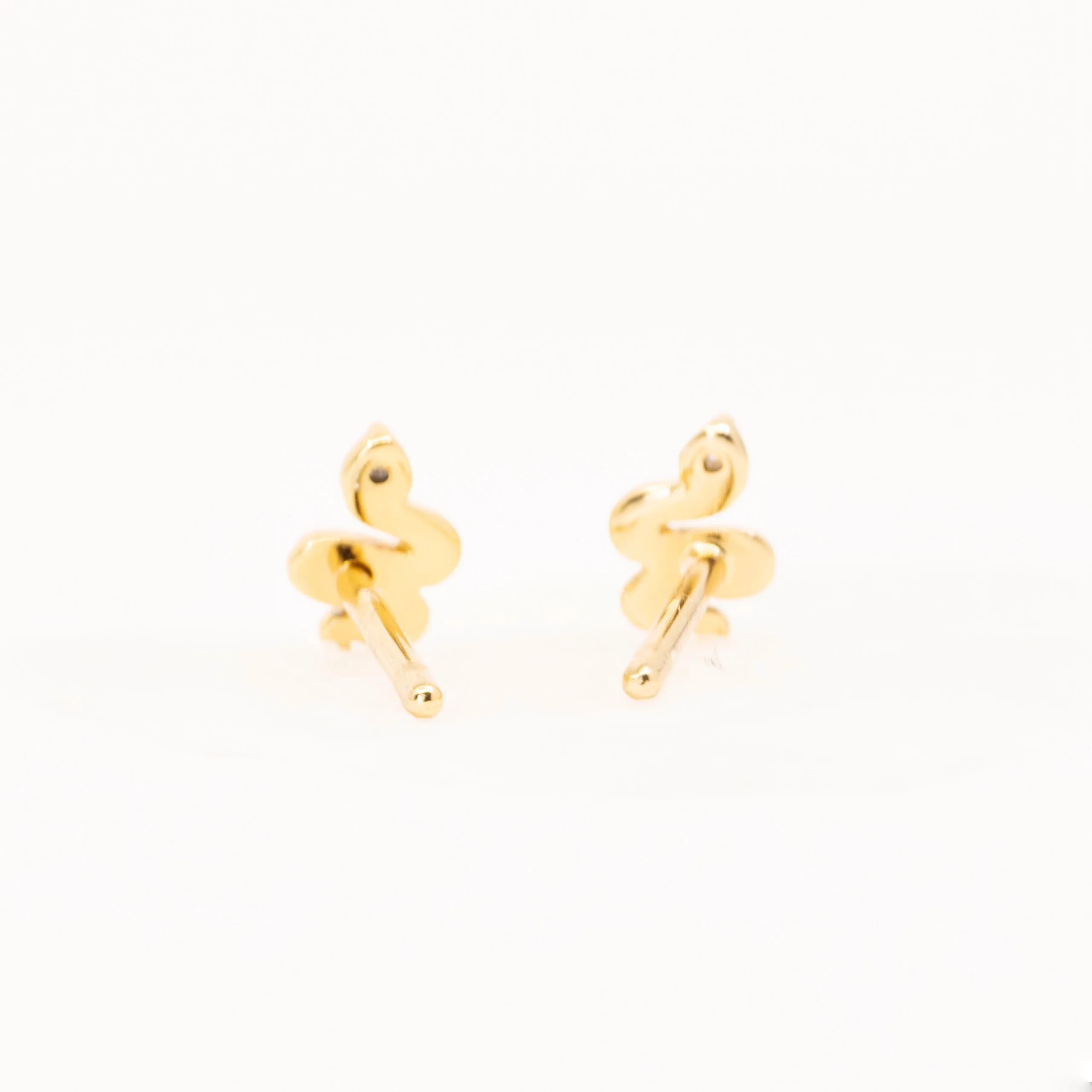 Snake Stud Earrings in Gold