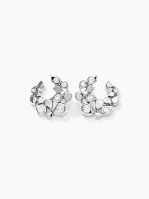 SNOWFLAKES Hoop earrings  Classic alternating
