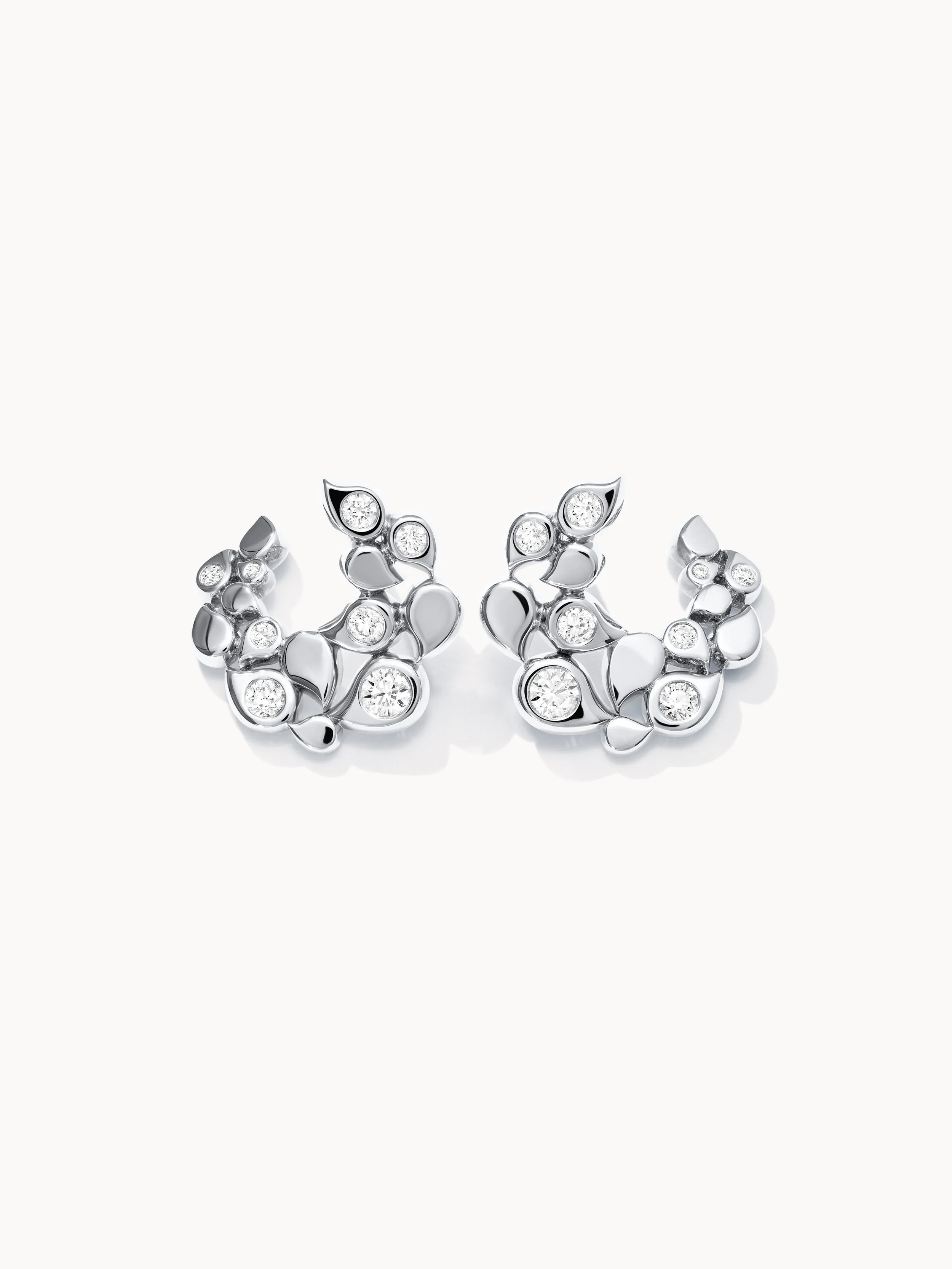 SNOWFLAKES Hoop earrings  Classic alternating