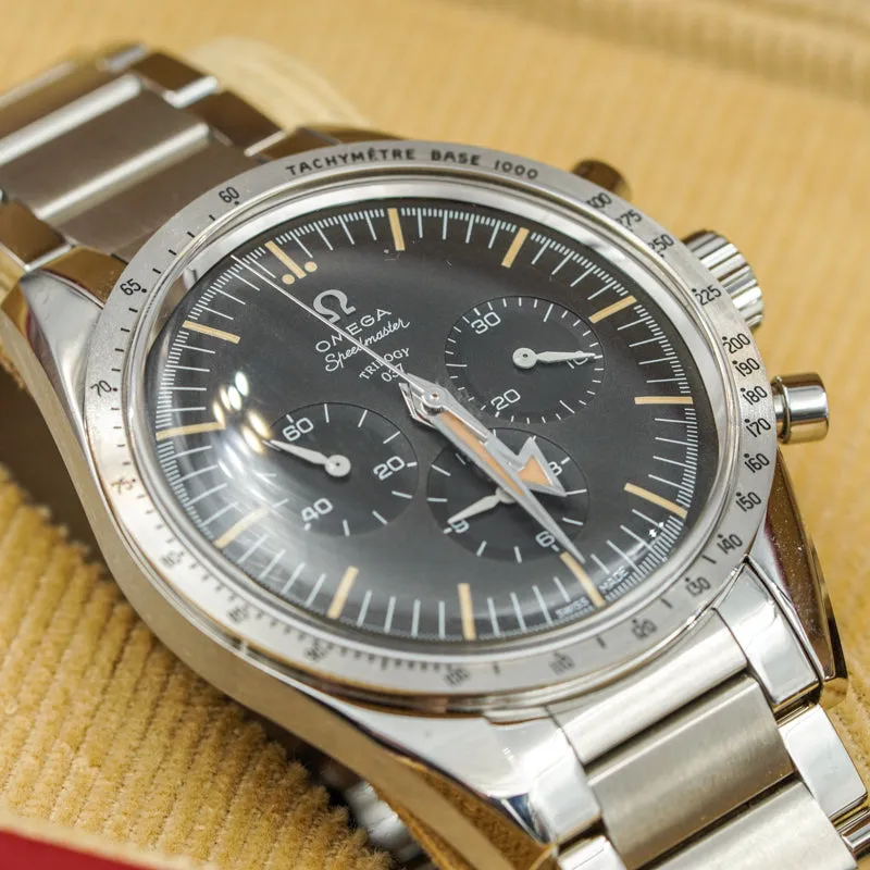 SOLD - Omega 57 Trilogy Full Set Railmaster Seamaster Speedmaster B&P '19