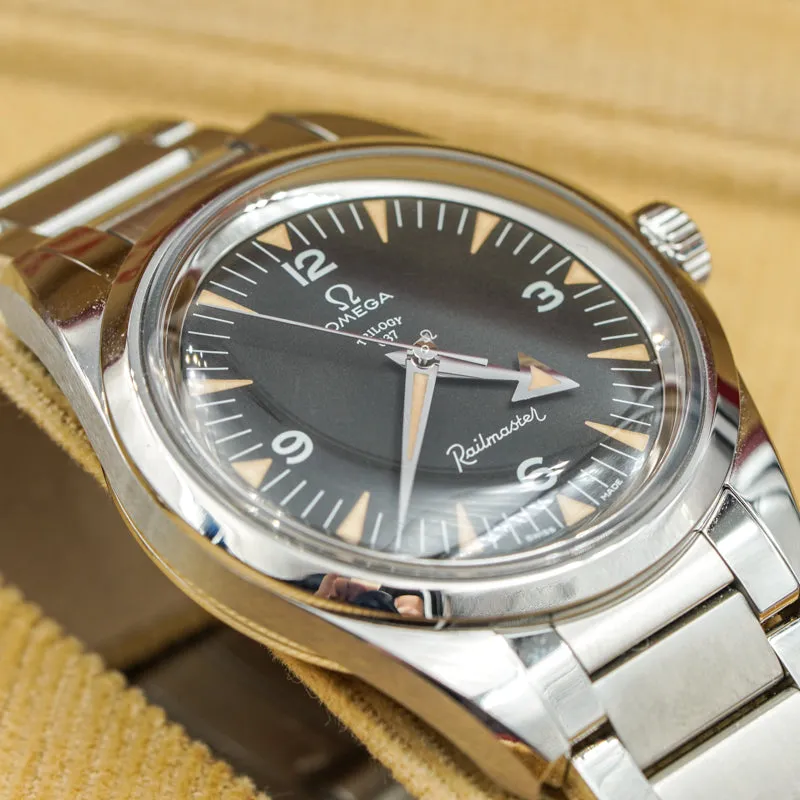 SOLD - Omega 57 Trilogy Full Set Railmaster Seamaster Speedmaster B&P '19