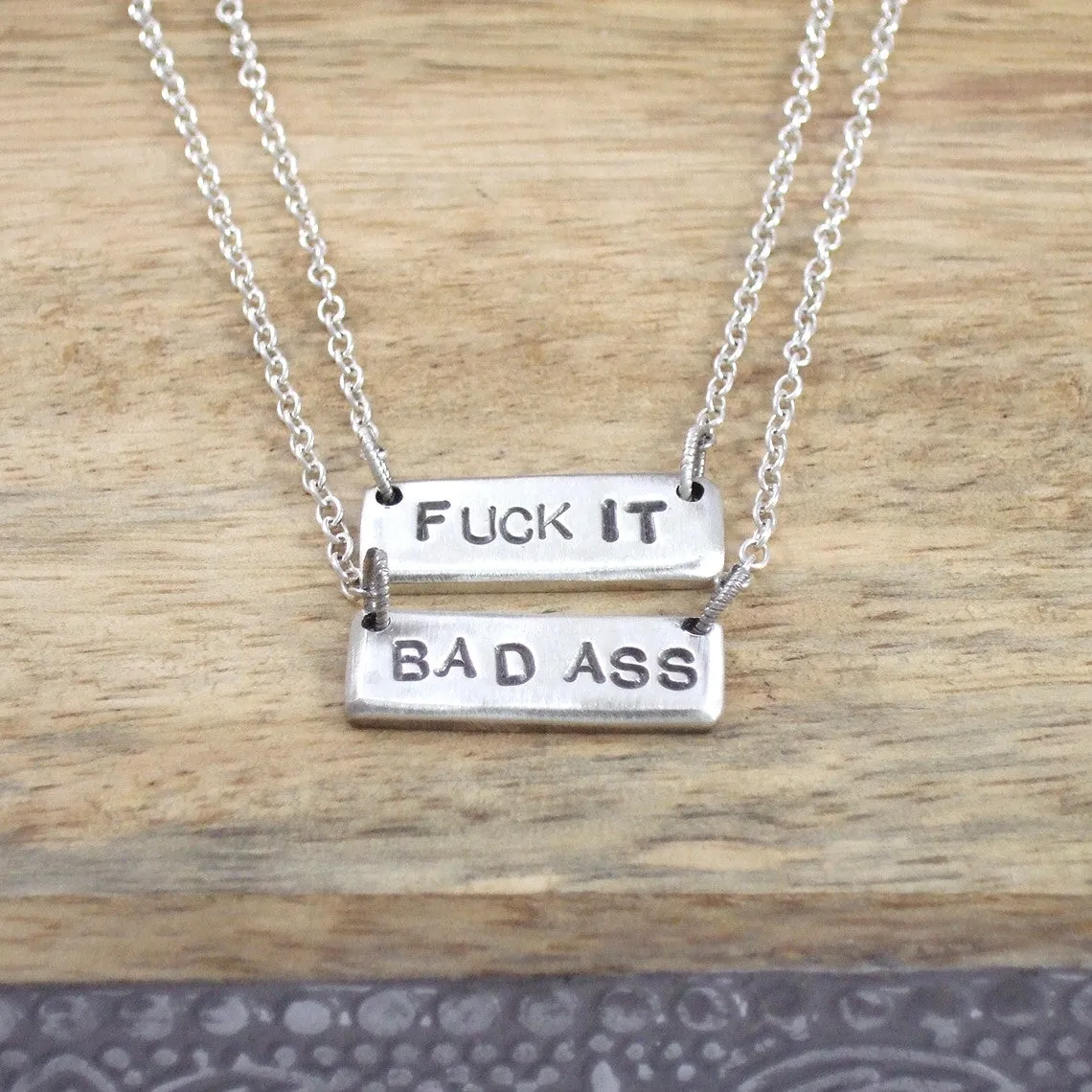 SPELL IT LIKE IT IS - FUCK IT Necklace in Recycled Sterling Silver
